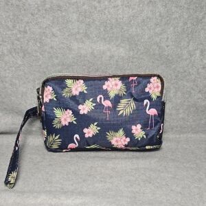 Shukaluo Floral Flamingo Print Women's Wristlet